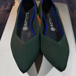 Rothy's Emerald Green Points Flats Size 9.5